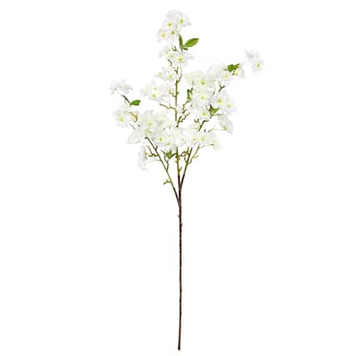 Set of 3 Cream White Artificial Spring Cherry Blossom Flower Stem Spray 40in - Cream White - 40" L x 10" W x 5" DP