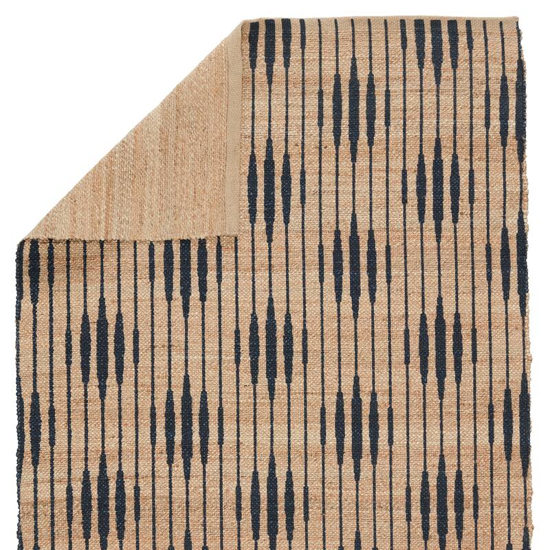 Marotte Handmade Trellis Natural/ Navy Area Rug