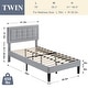 preview thumbnail 41 of 58, VECELO Tufted Upholstered Kids Bed with Adjustable Headboard,Twin Size Bed Set of 2