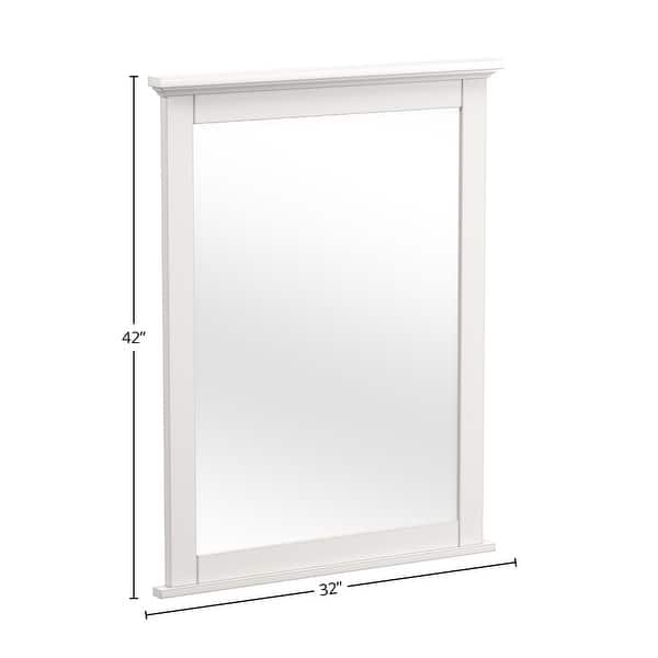 Lodge 42" Wide Farmhouse Style Mirror, Cream Finish