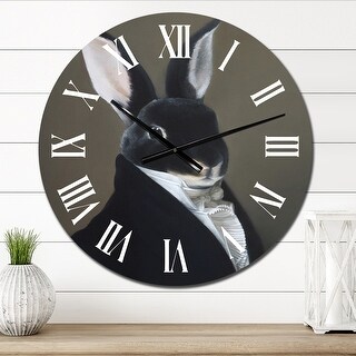 Designart 'Portrait Of A Dressed Up Rabbit' Children's Art wall clock ...