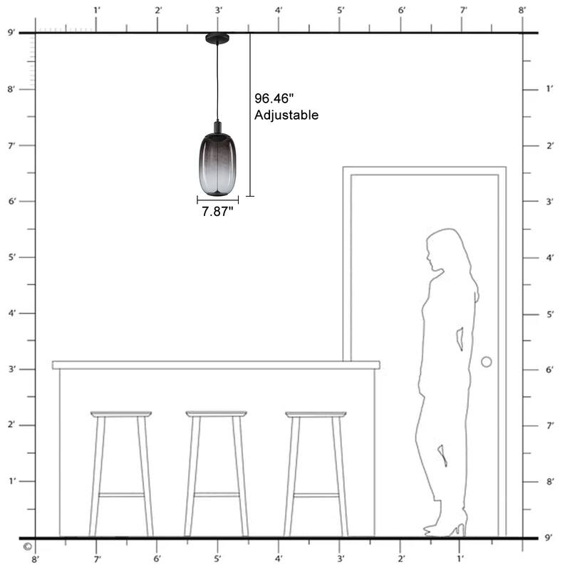 Smoke Gradient Clear Plastic LED Globe Pendant Light