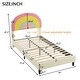preview thumbnail 3 of 7, Twin Size Platform Bed with Rainbow Shaped and Height-adjustbale Headboard, Upholstered Bed with LED Light Strips, Beige