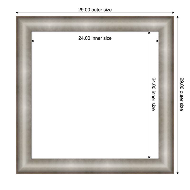 Amanti Art Imperial Silver Framed Dry Erase Magnetic Board - 29 x 29 in - Imperial Silver