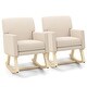 preview thumbnail 2 of 15, Costway Modern Upholstered Rocking Chair Rocking Armchair for Living Set of 2