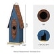 preview thumbnail 30 of 32, Glitzhome 13"H Retro Wooden Distressed Garden Birdhouse - 4.5"L x 4.25"W x 13.25"H