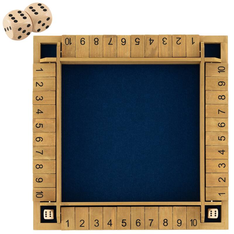 Gymax Shut The Box Game for 2-4 Players 24 Inch Extra-Large Wooden