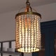 preview thumbnail 7 of 15, Alisar Mid-century Modern Gold Mini Pendant Light French Country Distressed White Wood Beads for Kitchen Island