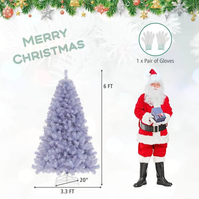 Costway 6.5 FT/7.5 FT Artificial Xmas Tree with 250/550 White LED - See Details