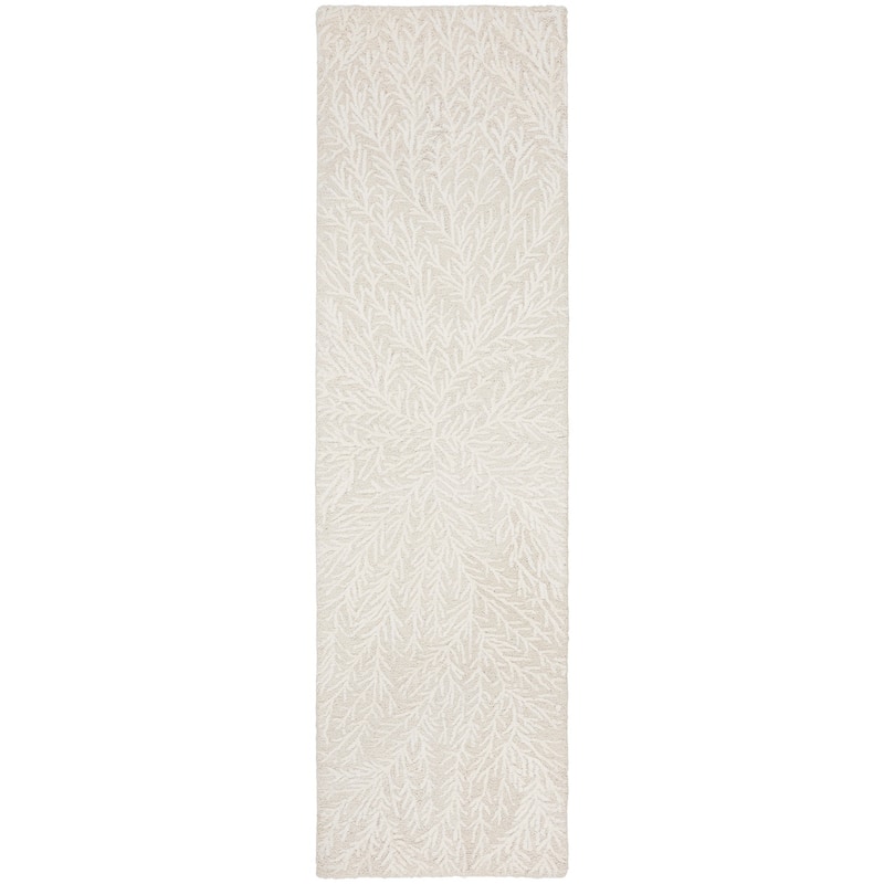 Michael Amini Star Contemporary Textured Botanical Abstract Glam Area Rug