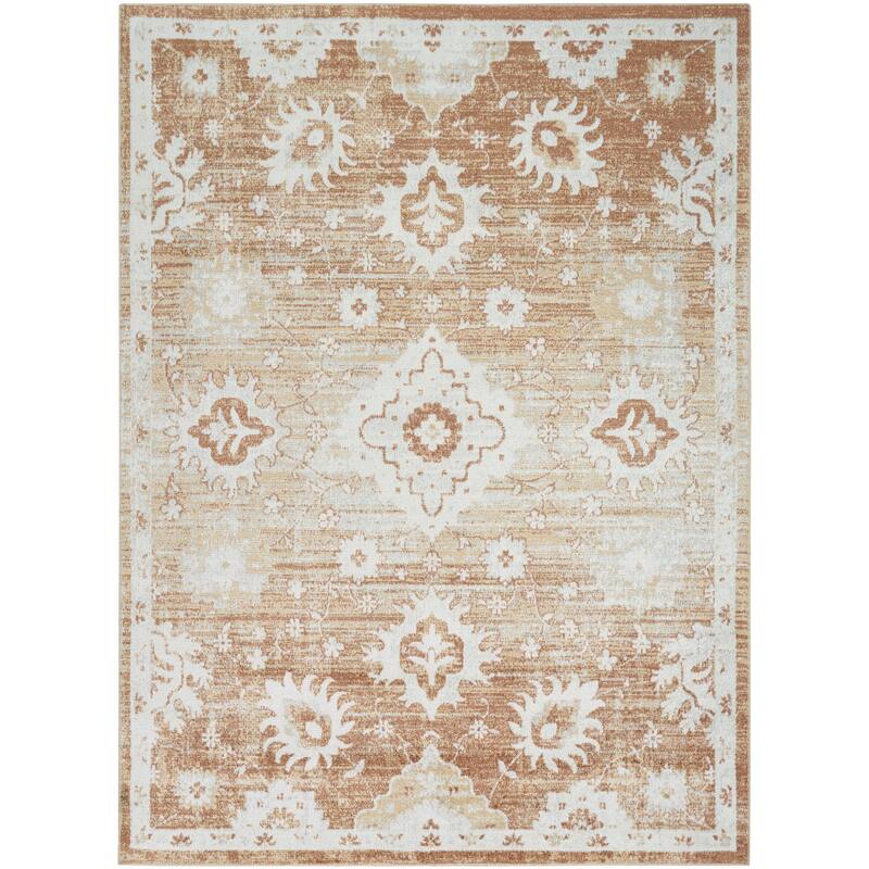 Nourison Astra Machine Washable Indoor only Persian Area Rug - 4' x 6' - Copper - Rectangle