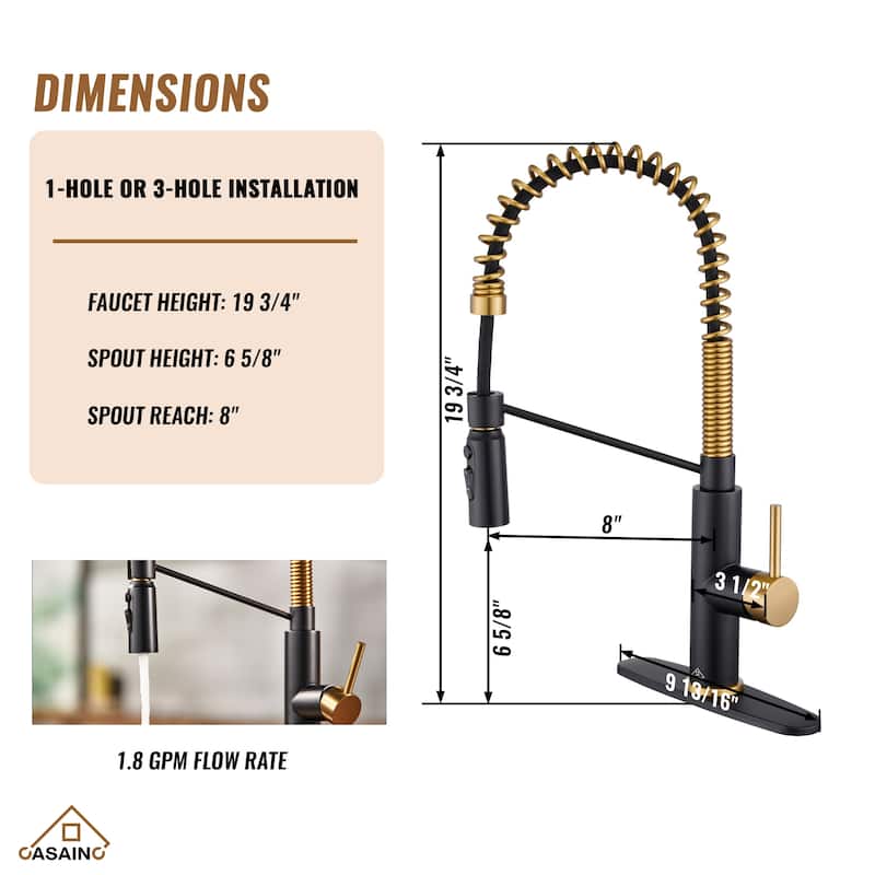 Single Handle Pull Down Sprayer Kitchen Faucet