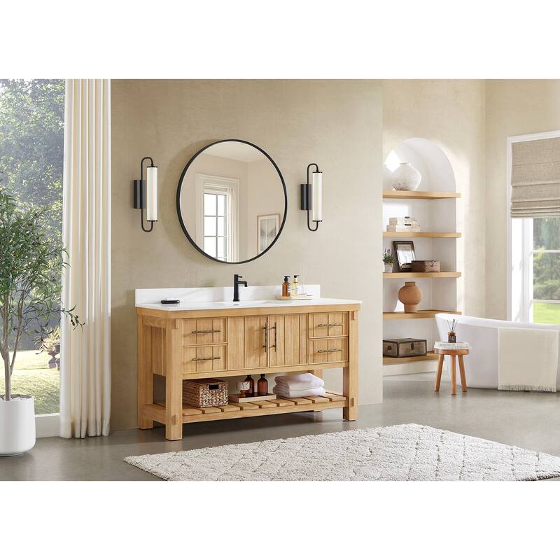 Paris Bath Vanity, Quartz Stone Top without Mirror