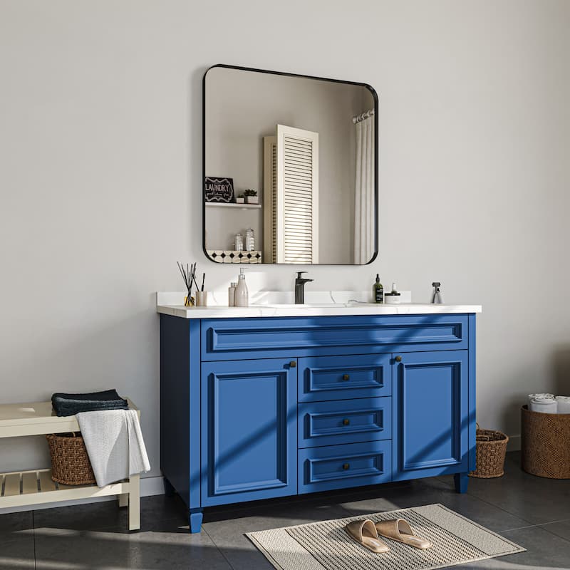 Stylish Rounded Aluminum Framed Bathroom Mirror – Full Length Wall Accent Mirror for Elegant Home Decor