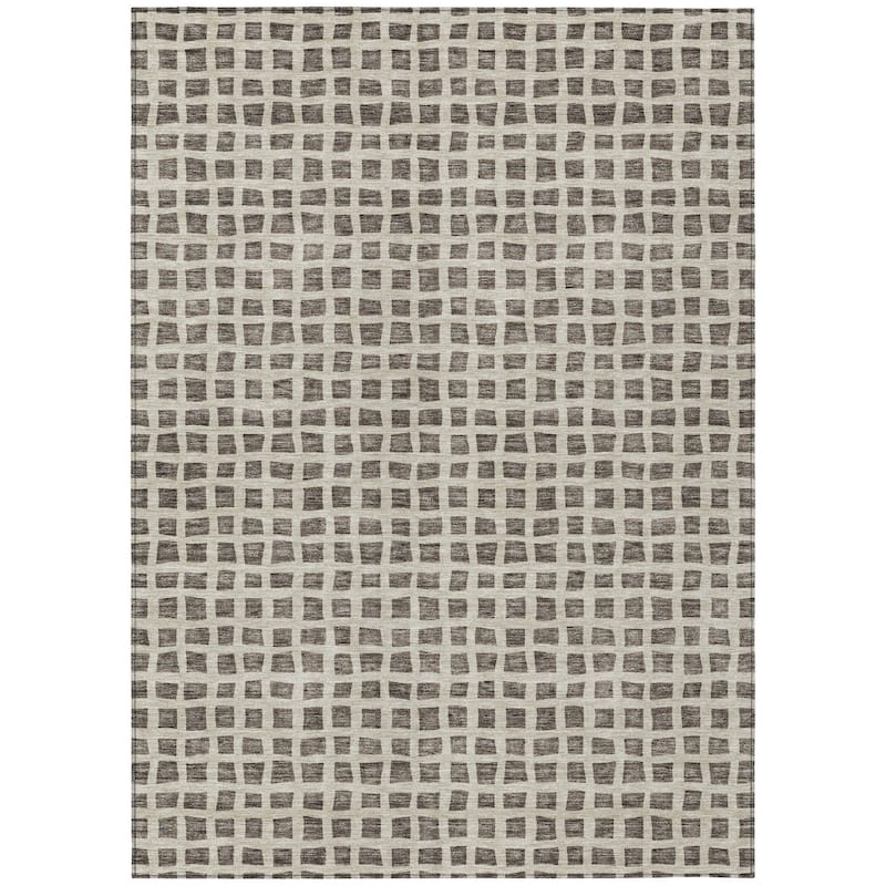 HomeRoots Geometric Transitional Rectangle Outdoor Rug