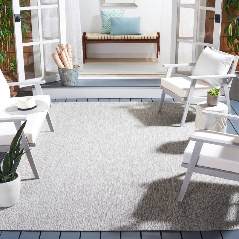 SAFAVIEH Courtyard Janyce Indoor/ Outdoor Waterproof Patio Backyard Rug - 10' x 14' - Grey/Grey