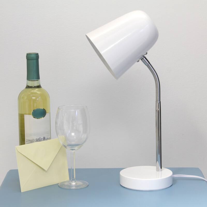 Gooseneck Desk Lamp with Adjustment Shade - 15.25" - Off White