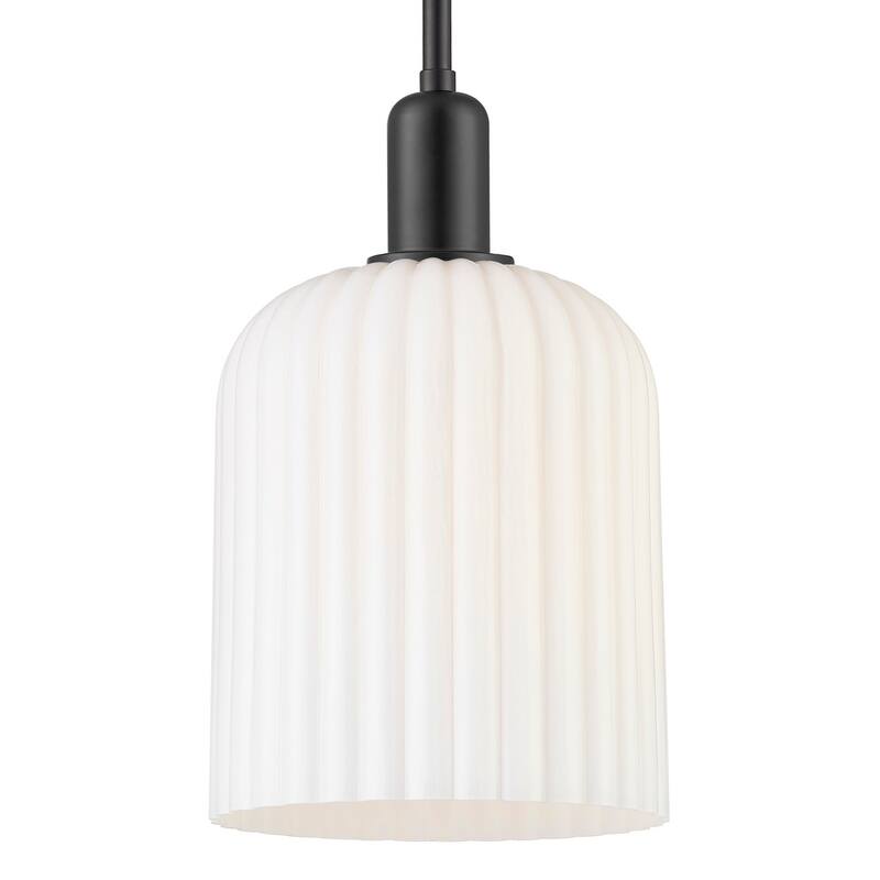 Innovations Lighting 716-1S-G559-8GWH Bridal Veil 8" Wide Mini Pendant - Matte Black