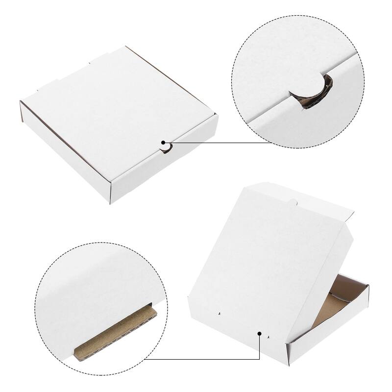 Pizza Box, 10pcs Cowhide Paper Square Mini Pizza Boxes