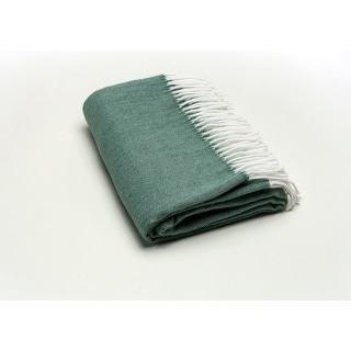 Moss Green Soft Acrylic Herringbone Throw Blanket On Sale Bed