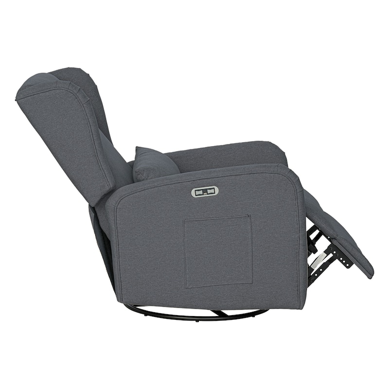 Madison Park Candace Power Recliner 3-in-1 with Swivel, Glider, USB Ports