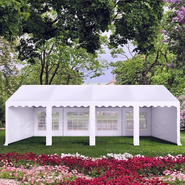 13 x 26 ft Wedding Party Tent with 8 Removable Walls Outdoor PE Iron Heavy Duty Gazebo Canopy Tent On Sale Bed Bath Beyond 37186707