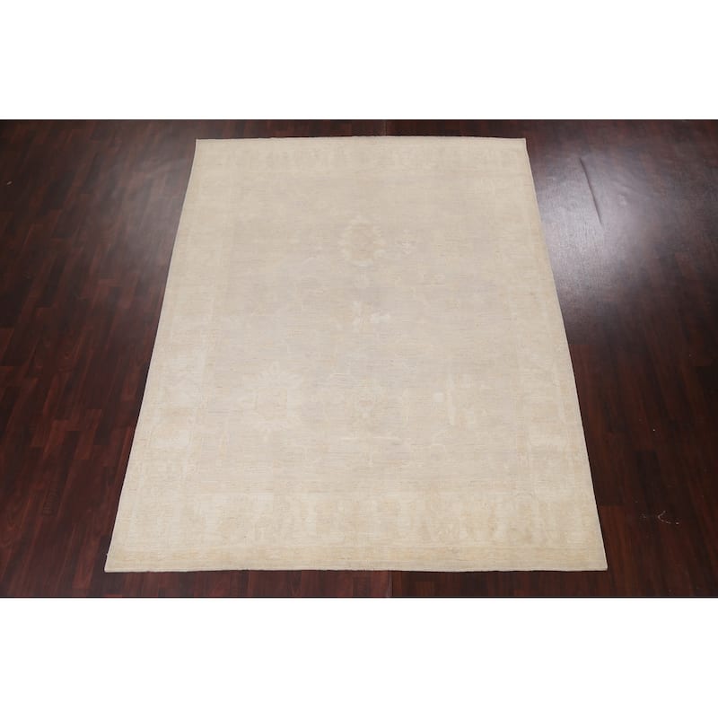 Vegetable Dye Muted Oushak Turkish Oriental Wool Area Rug Hand-knotted - 8'1" x 10'5"
