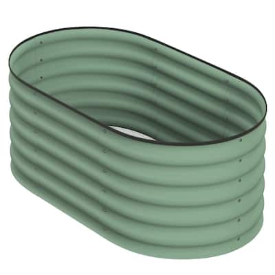 Green Galvanized Steel Raised Garden Bed Planter with Modular Design and Easy Assembly for Outdoor Gardening