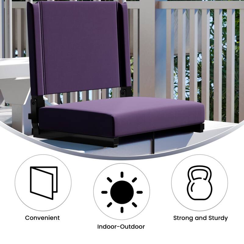 Ultra-Padded Stadium Chair - 18"W x 14"D x 18"H - 18"W x 14"D x 18"H