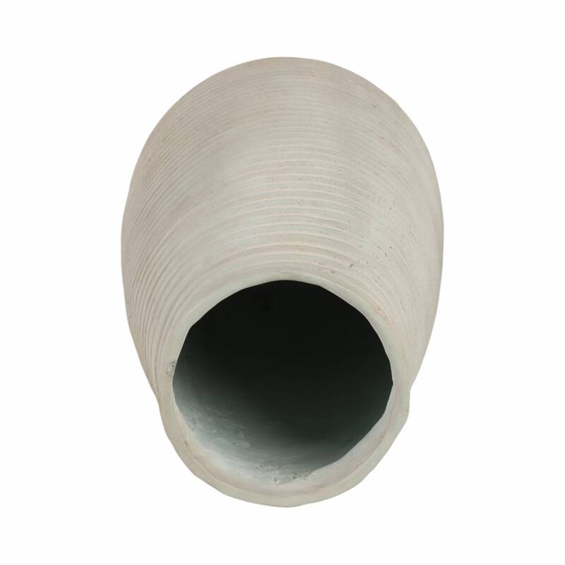 Decorative Ribbed Tall Vase for Home Decor - Minimalist Modern Flower Vase