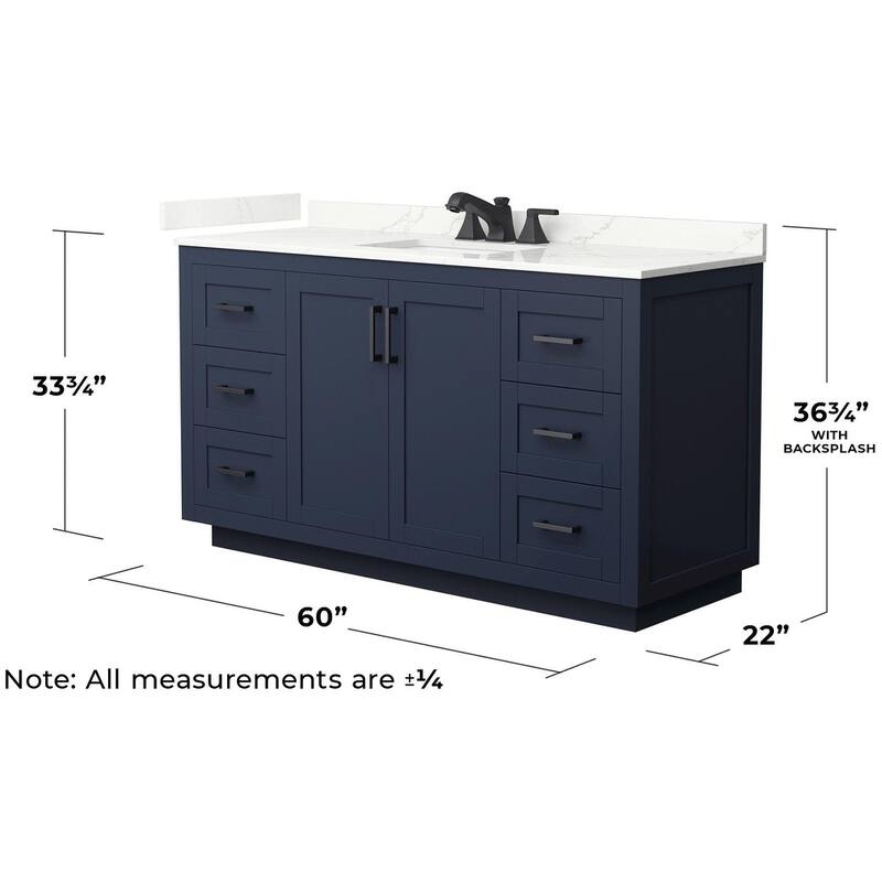 Wyndham Collection WCF292960S-QTZ-US3MXX Miranda 60" Free Standing