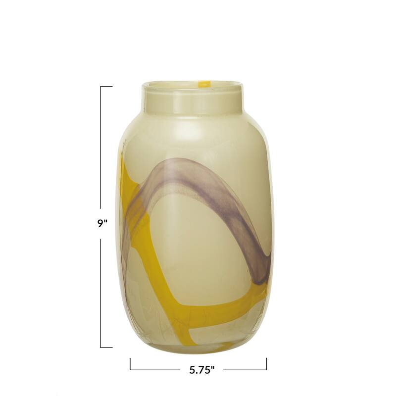 Decorative Glass Vase with Abstract Design