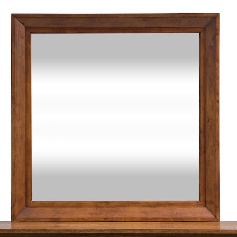Grandpa's Cabin Rustic Wood Framed Mirror - Aged Oak or Sandstone - Width 42" x Depth 2" x Height 42"