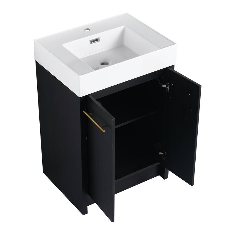 Malwee 24"/30"/36"/48" Bathroom Vanity with Sink, FreeStanding Vanity with Soft Close Doors and adjustable shelf