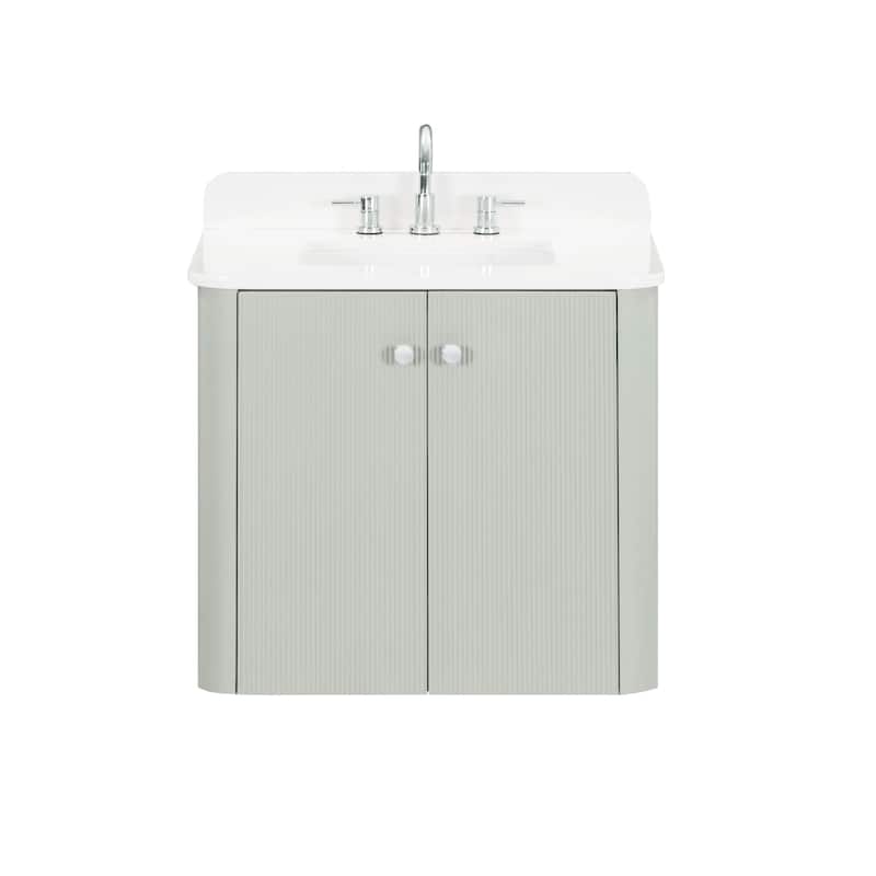 Haley Bathroom Vanity in Soft Sage with White Engineered Stone Top