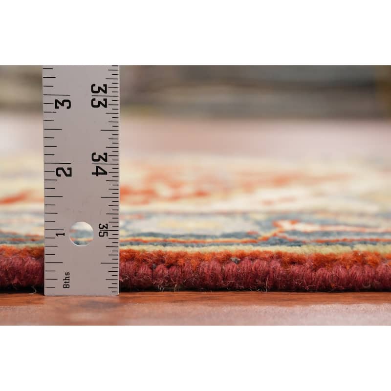 Hand Knotted Oriental 100% Wool Carpet Traditional Medallion Oranges & Rust Heriz (serapi) Area Rug - 3' 0'' X 2' 0''