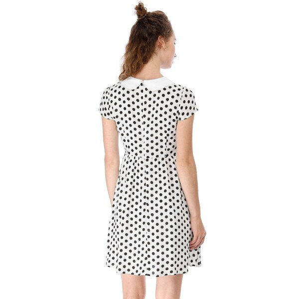 contrast polka dot flare dress