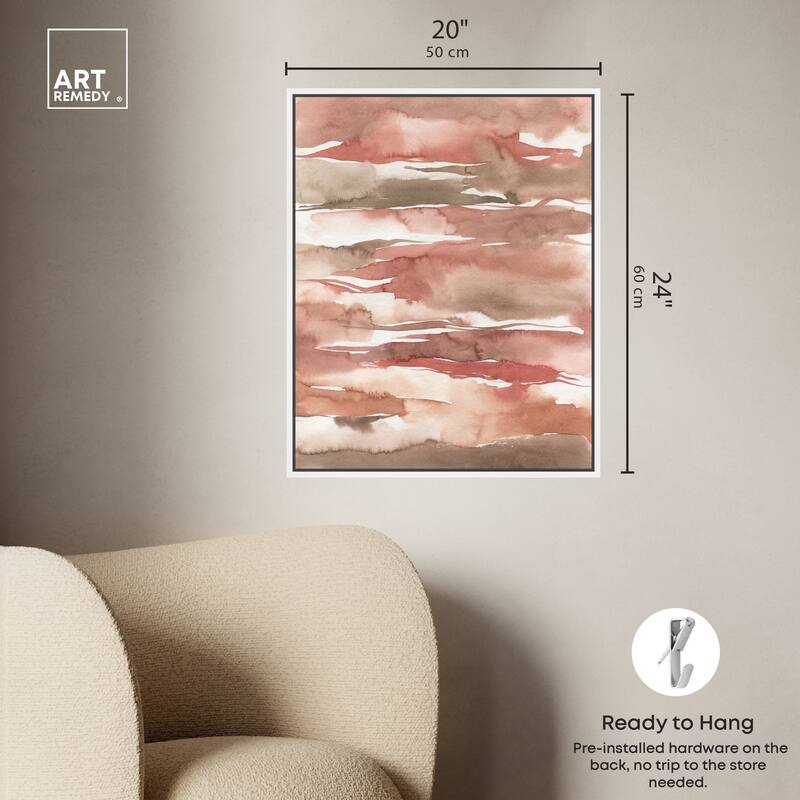 Art Remedy Tone Tinted Powders Framed Boho Abstract 1 Piece Canvas Wall Art