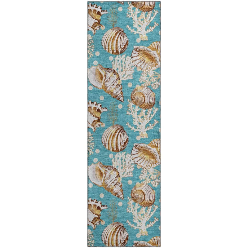 Premium Washable Super Soft Coastal Seashells Mayfield Rug