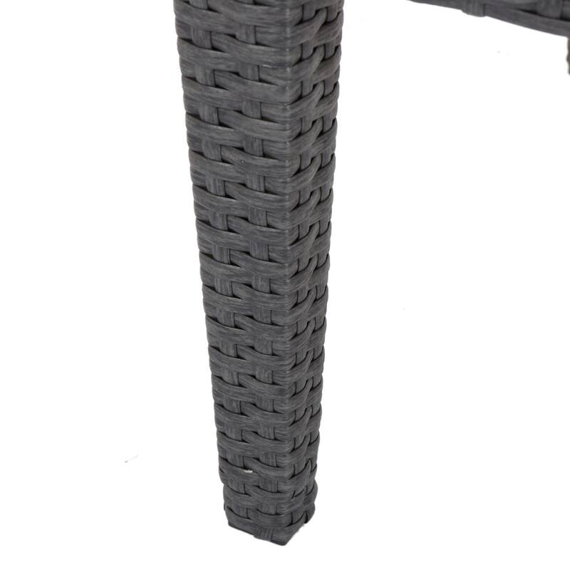 20 in. Gray Square Glass End Table, Sturdy Build End Side Table for Living Rooms