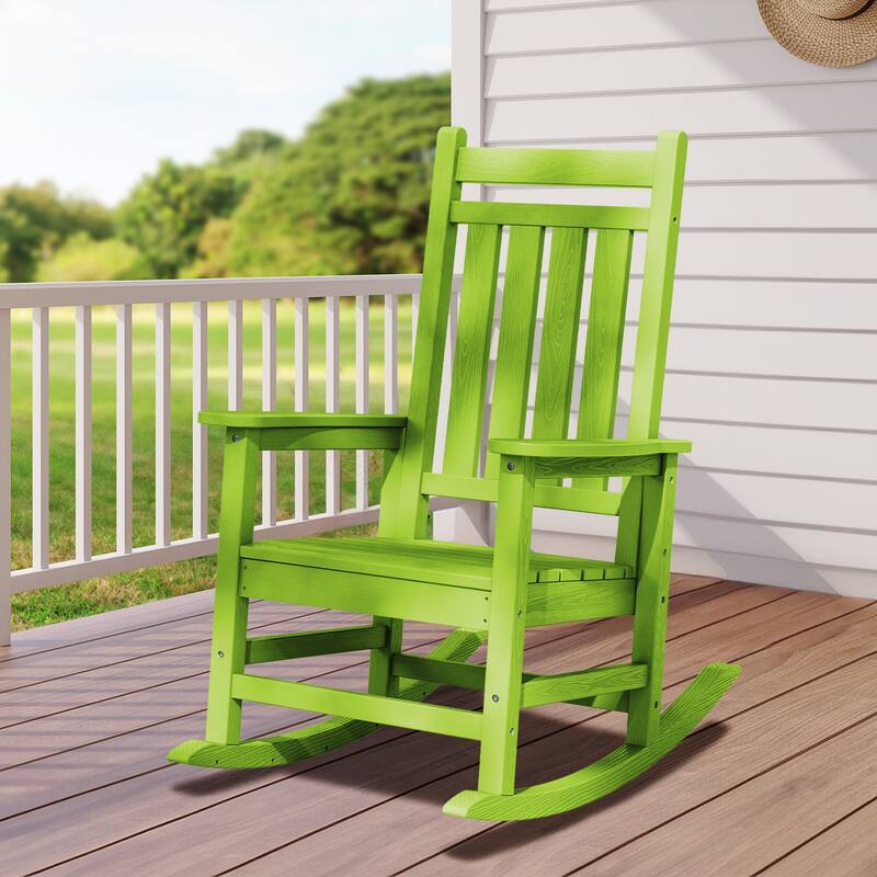 Modern High-Back Rocking Adirondack Chair All Weather