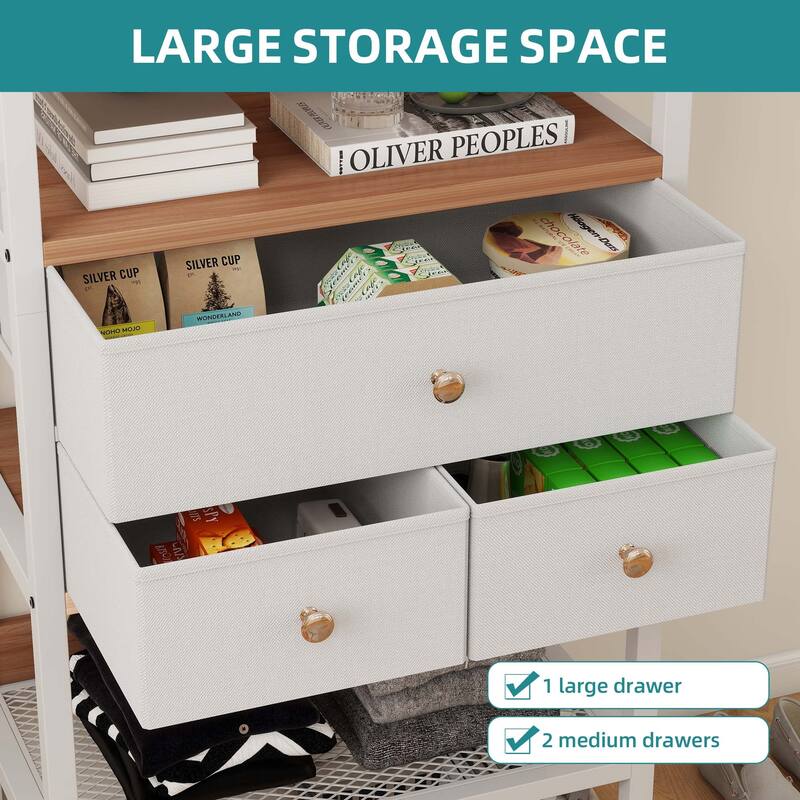 Wall-Mounted Clothing Storage Rack Multi-Functional Closet Organizer System with Adjustable Rods and Shelves