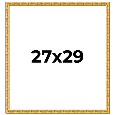 27x29 Frame Gold Real Wood Picture Frame Width 1 inches | Interior