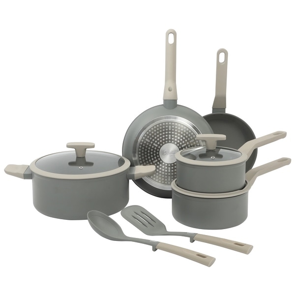 Oster Ambrose 10-Piece Forged Cookware Set, PFA-Free, ceramic
