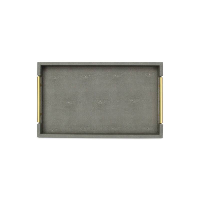 Lusan Faux Shagreen Tray with Handles