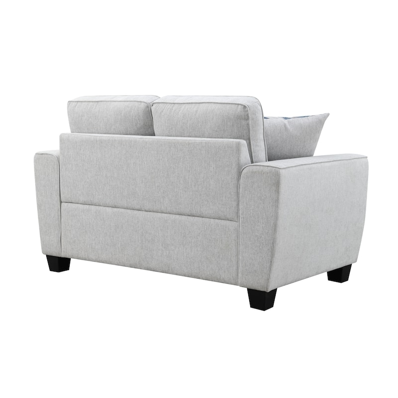 Furniture of America Maevy Chenille Loveseat with Accent Pillows