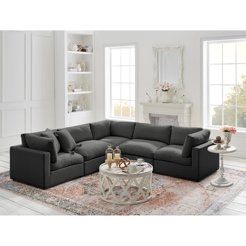 Braeden Modular L-Sectional Linen Upholstered Sofa