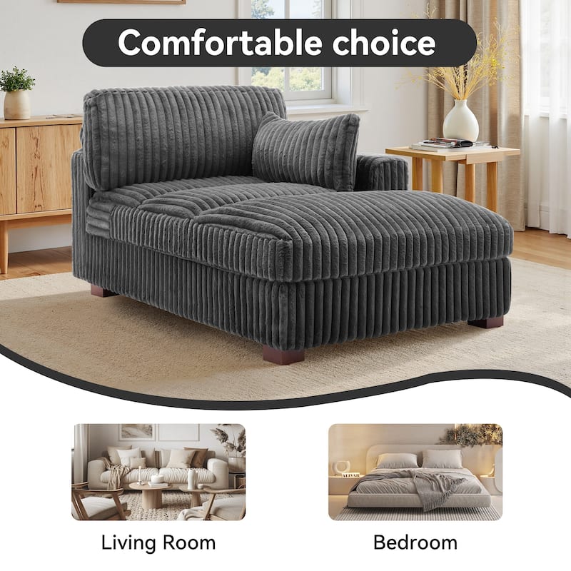 Oversized L-Shape Upholstered Chaise Lounge Sofa Couch