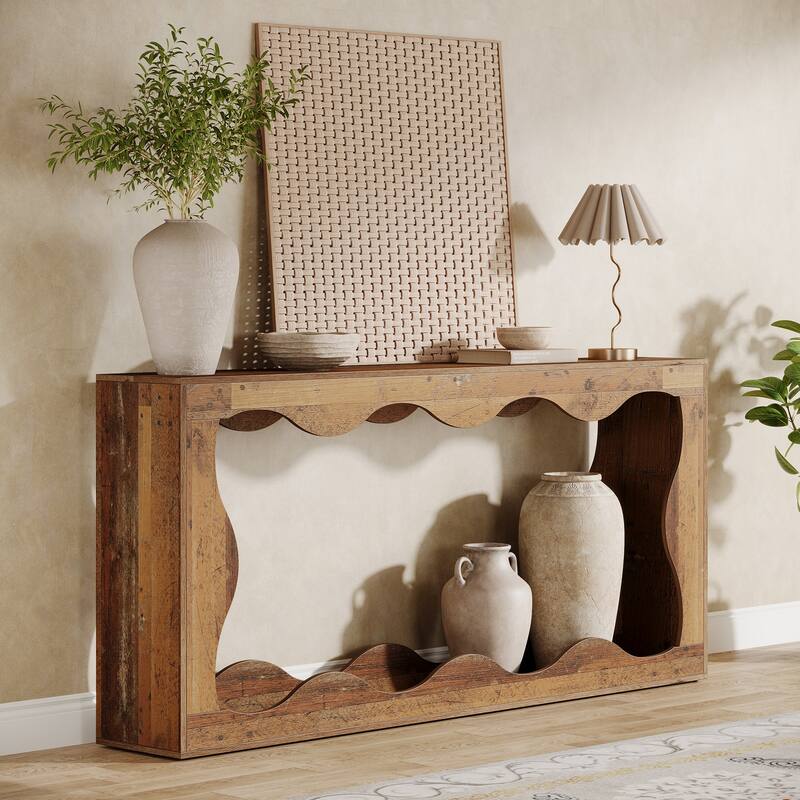 63-inch Rectangular Sofa Console Hallway Entrance Table for Entryway