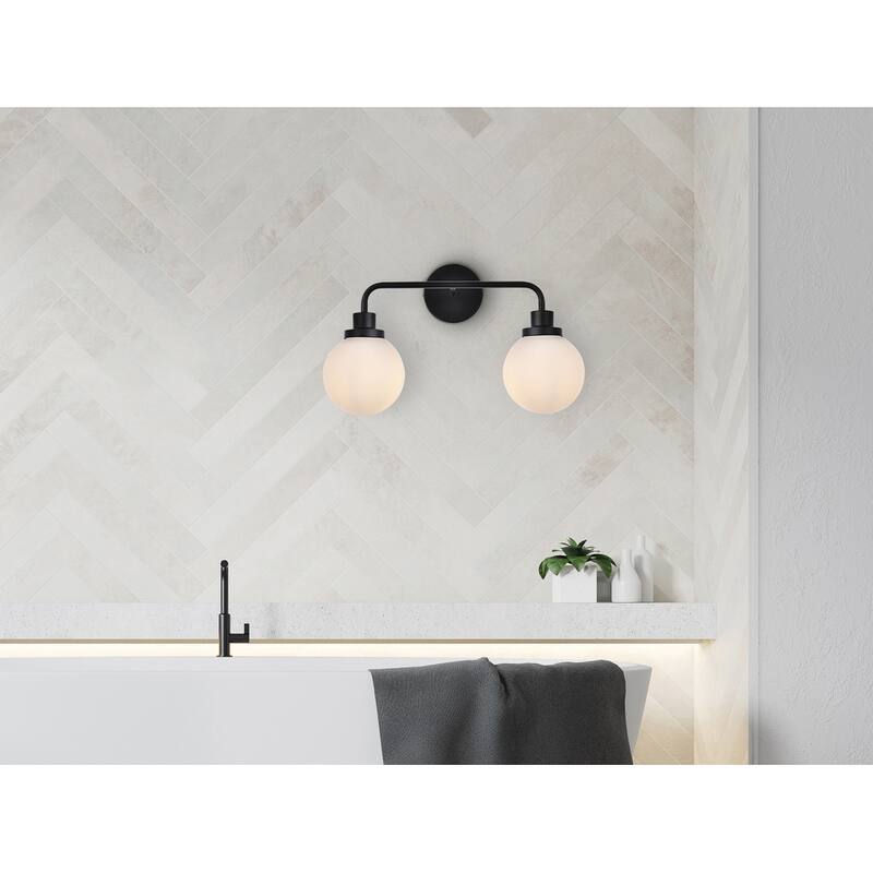 Hudson 2-light Bath Sconce with Frosted Shade
